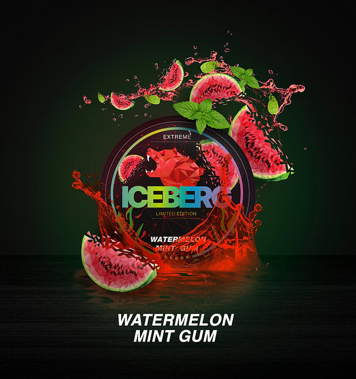 Iceberg Watermelon Mint Gum 130mg – www.Nicotinepods.co.uk