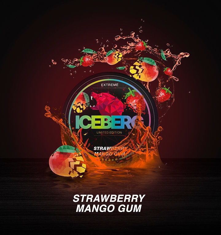 Iceberg Strawberry Mango Gum 130mg – www.Nicotinepods.co.uk