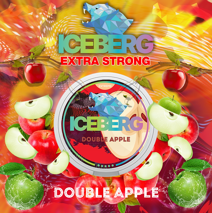 Iceberg Double Apple Nicotine Pouches, Nicotine Pouches UK, Nicotine Pods UK, Cheap Snus UK, 