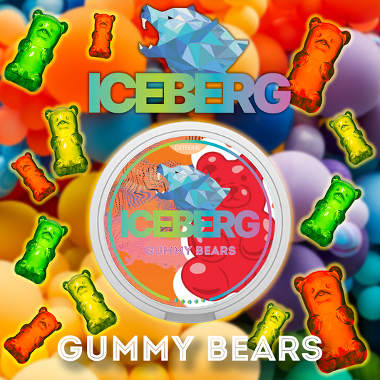 Iceberg Gummy Bears Nicotine Pouches, Nicotine Pouches UK, Nicotine Pods UK, Cheap Snus UK, 